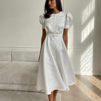 Button Front Midi Dress