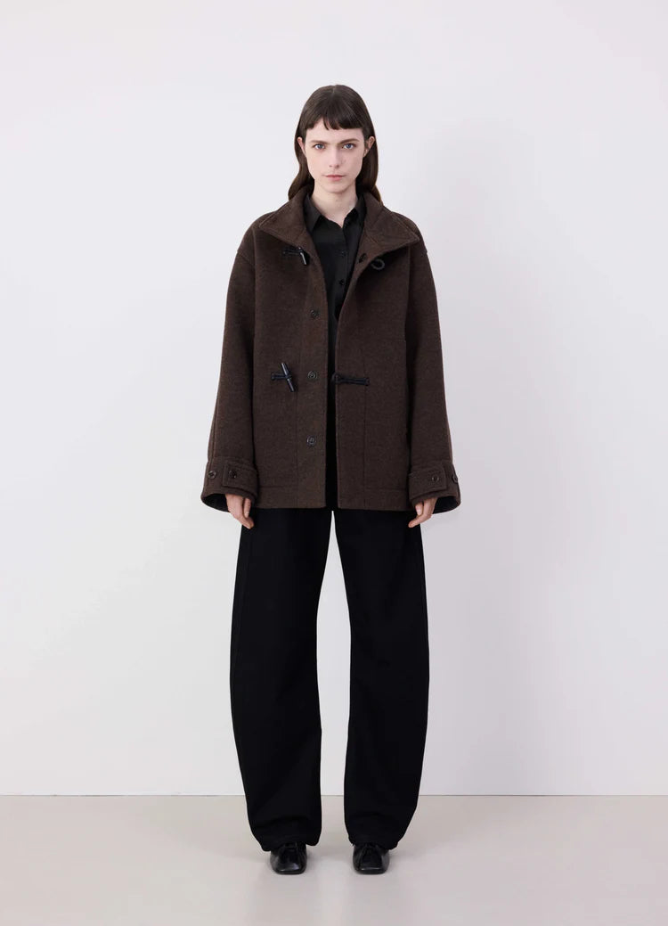 SHORT BATHROBE DUFFLE COAT | BROWN