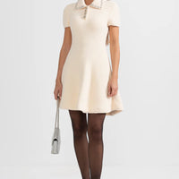 Elegant Soft Short Sleeve Dress - Ivoire