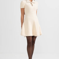 Elegant Soft Short Sleeve Dress - Ivoire