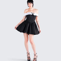 Vale Black Off Shoulder Mini Dress