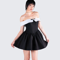 Vale Black Off Shoulder Mini Dress