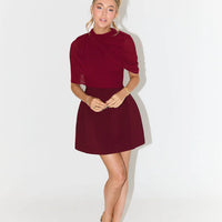 Gathered Mini Dress | Bordo