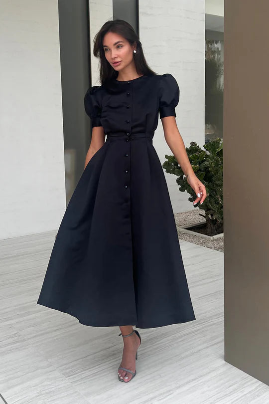 Button Front Midi Dress