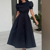 Button Front Midi Dress