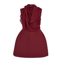 Gathered Mini Dress | Bordo