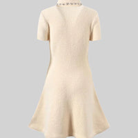 Elegant Soft Short Sleeve Dress - Ivoire