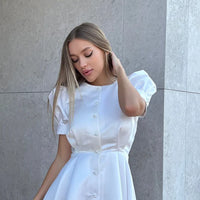 Button Front Midi Dress