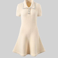 Elegant Soft Short Sleeve Dress - Ivoire